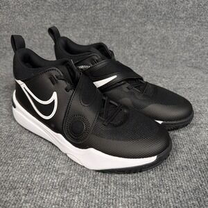 Nike Boys Size 7 Shoes Team Hustle D 11 Sneaker Kids Black White No-Tie Athletic